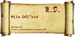 Mile Dávid névjegykártya