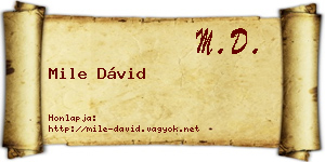 Mile Dávid névjegykártya