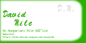 david mile business card
